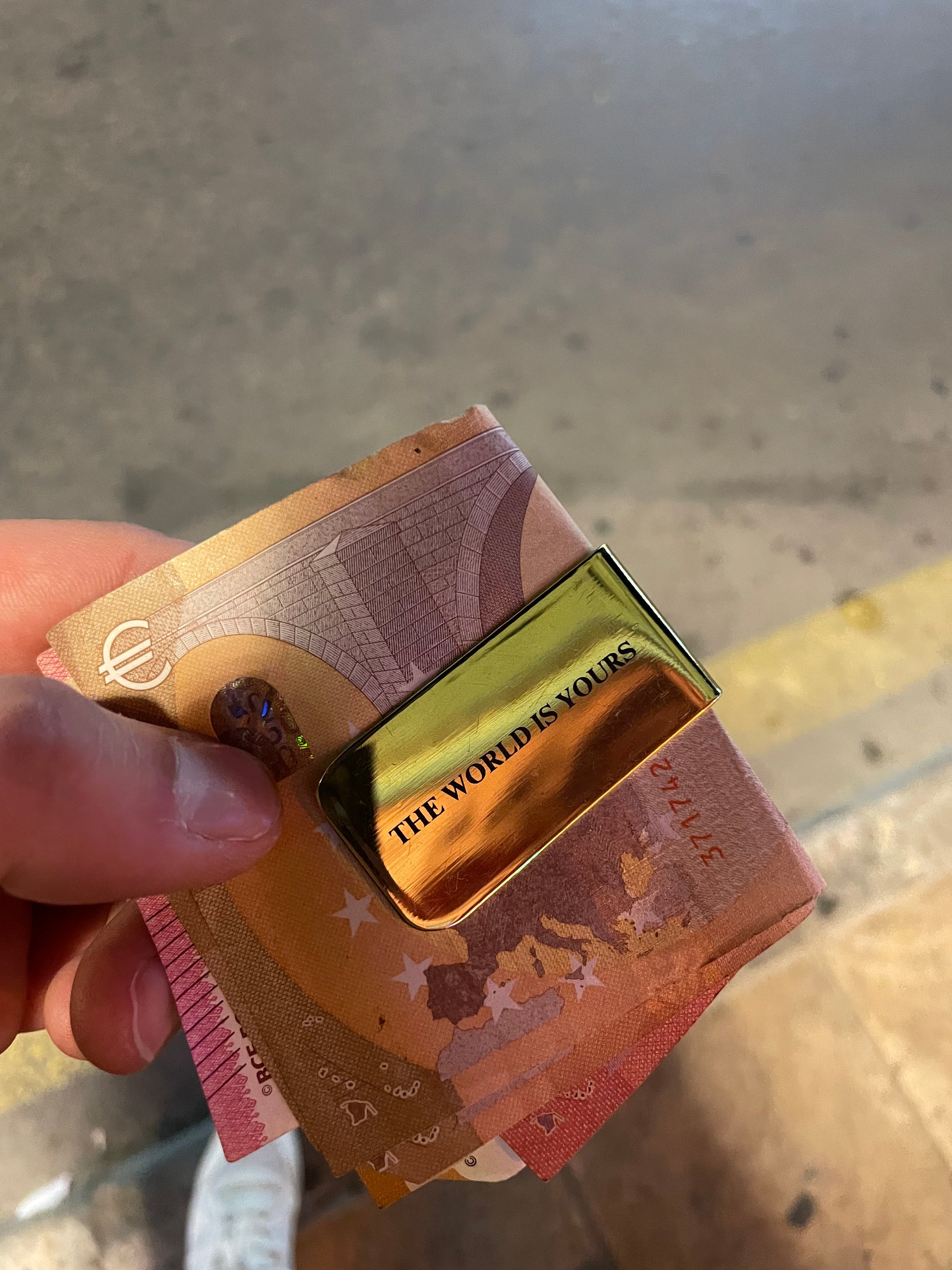 "The World Is Yours" Money Clipper - Gold