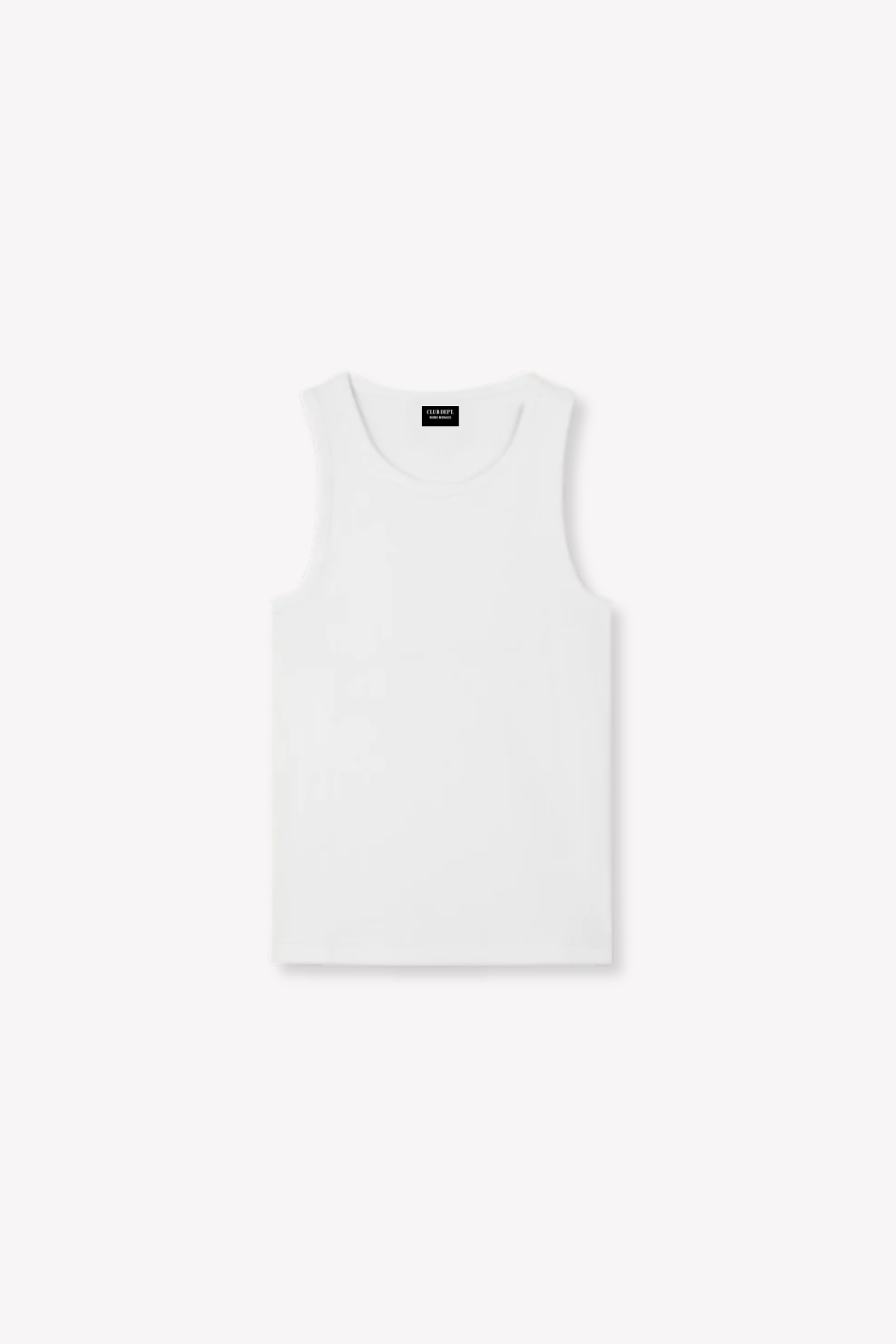 White Ribbed Tank Slim