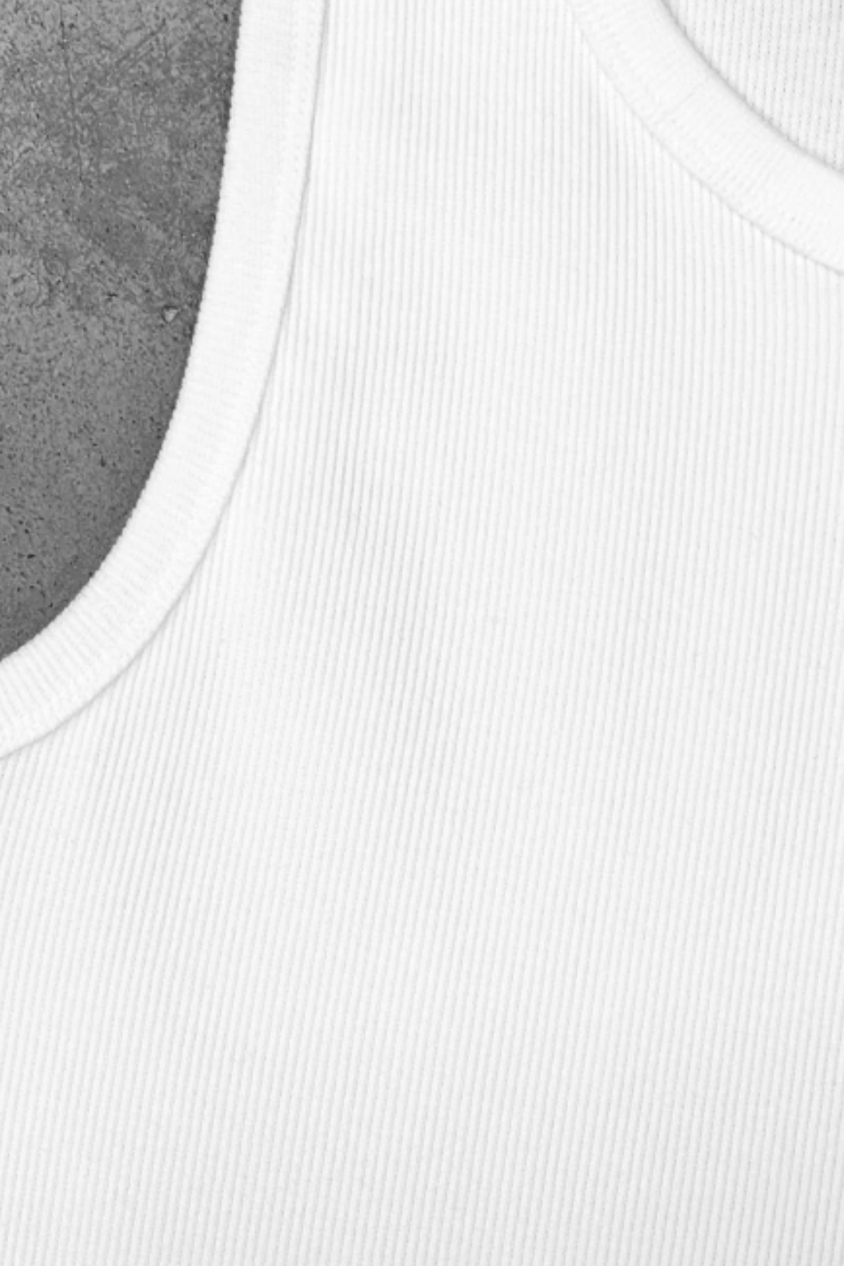 White Ribbed Tank Slim