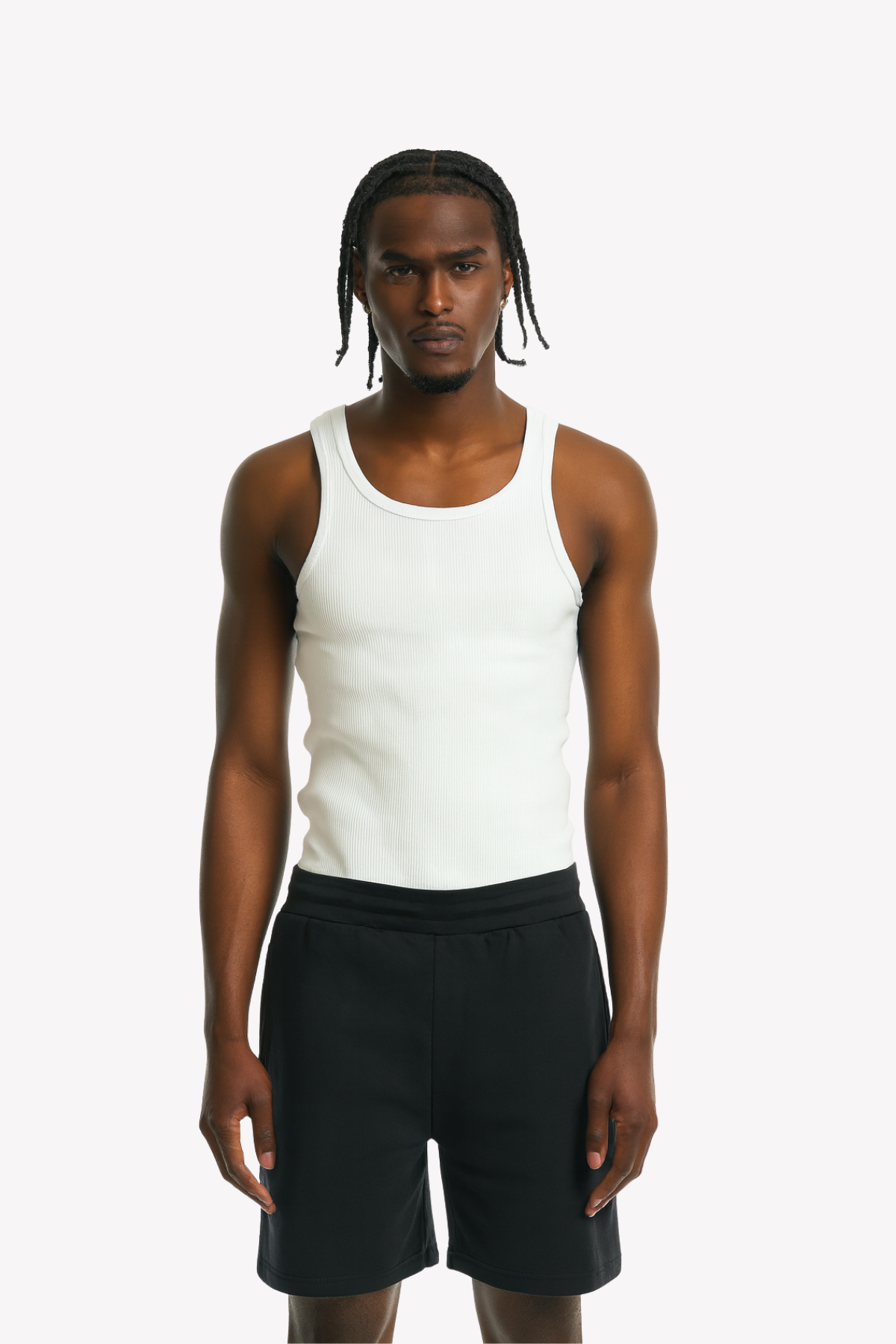 Ribbed Tank Slim - Weiss