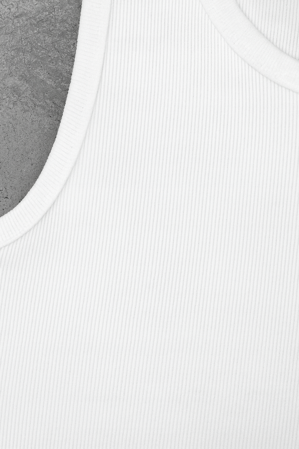 Ribbed Tank Slim - Weiss